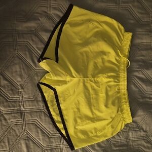 Yellow Athletic Shorts with Black Trim